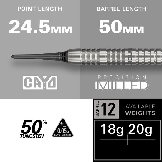 Target Darts GROUP O Soft Tip Dartset 18G - 50% Tungsten van Target Darts — afbeelding 2