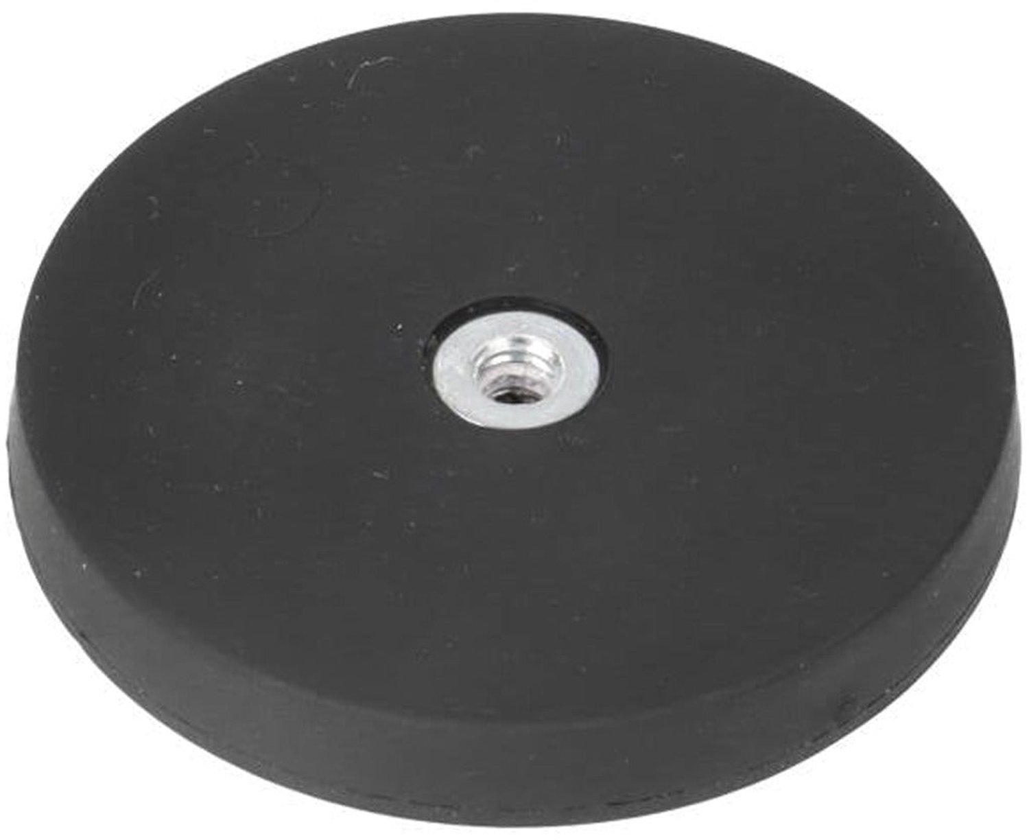 Neodymium Rubber Potmagneet Ø43 x 6 mm N40 inwendig schroefdraad M4 – 3 stuks
