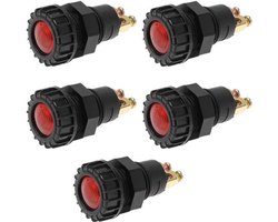 5PCS Car Dashboard Panel Warning Light Red Lamp 12V/24V M16 Thread Indicator Light Automotive Instrument Panel Warning Light