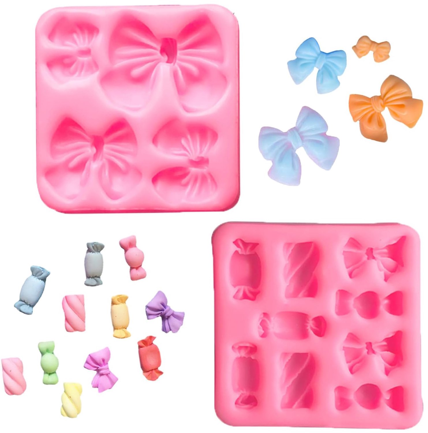 Siliconen Vorm Strik - 2 Stuks - Voor Fondant en Modelleerchocolade - Roze
