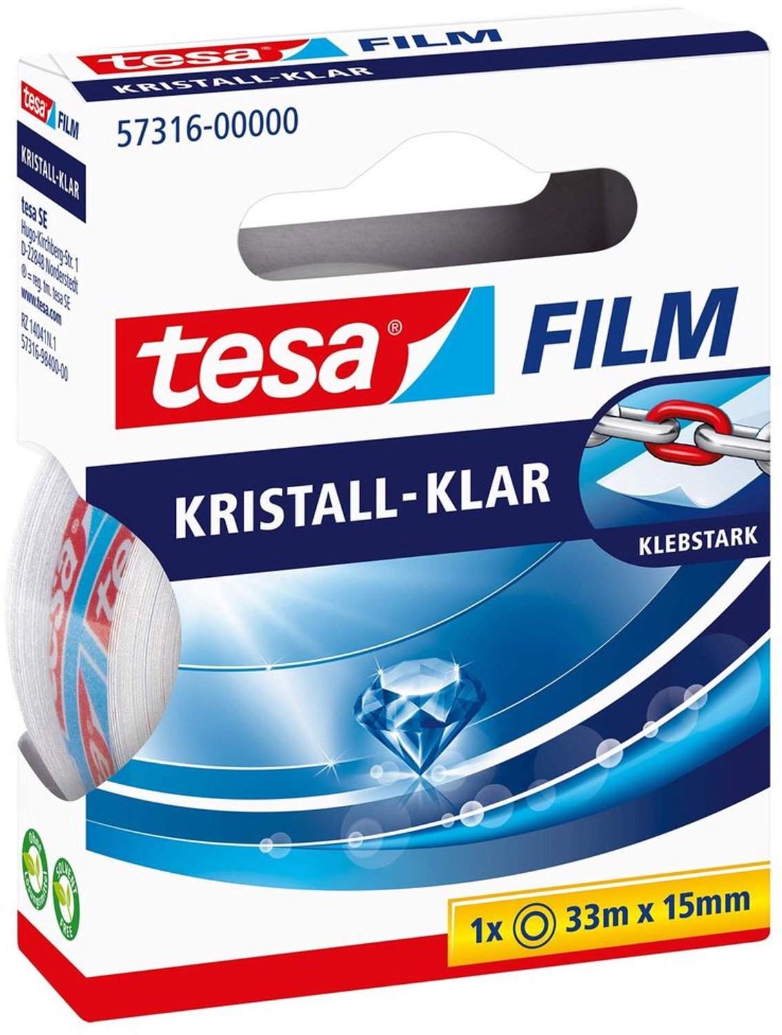 Tesa Crystal Clear Tape 33M x 15MM voor Onzichtbare Bevestiging