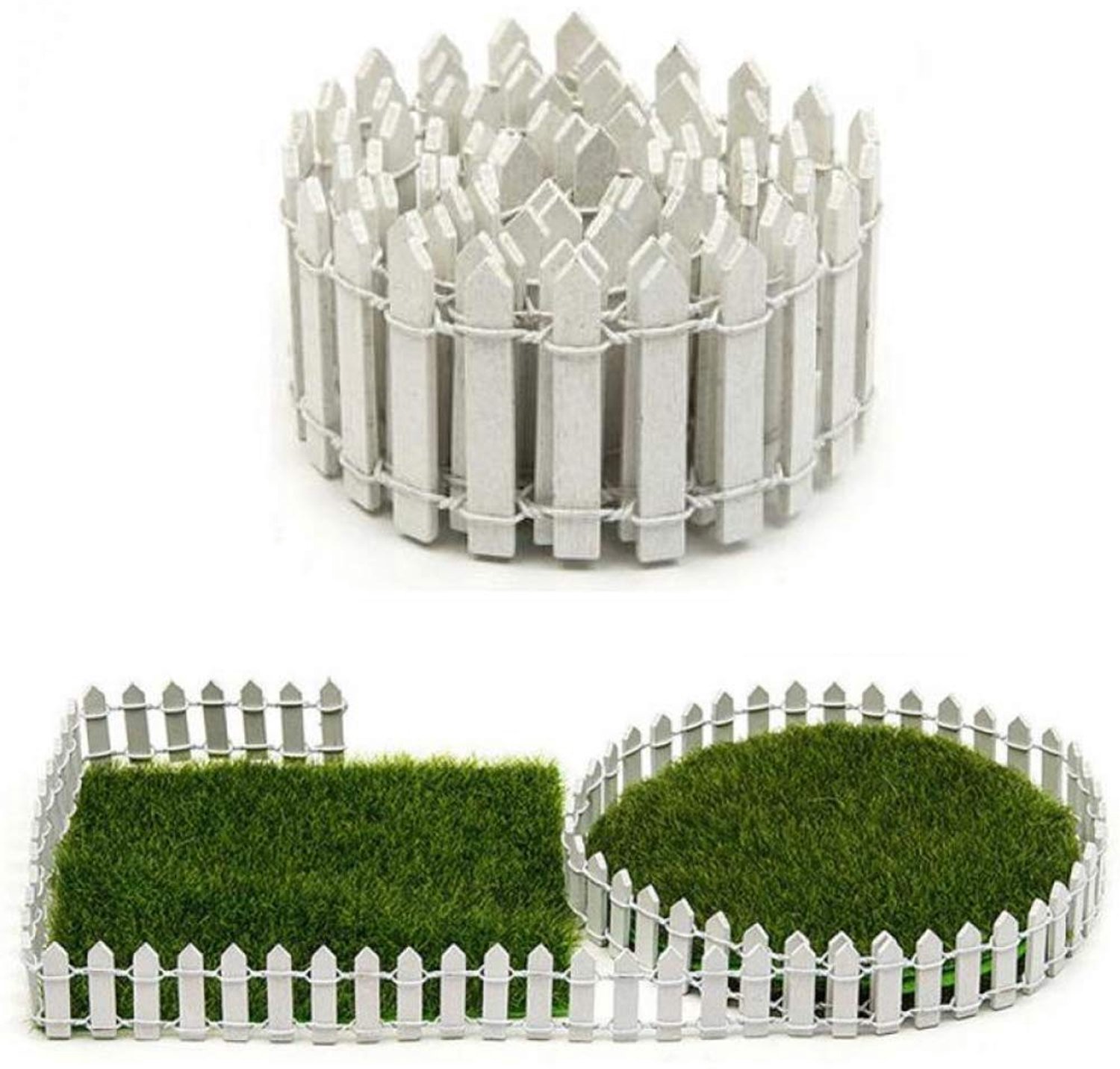 Miniatuur Tuinset met Houten Hekje voor Decoratie