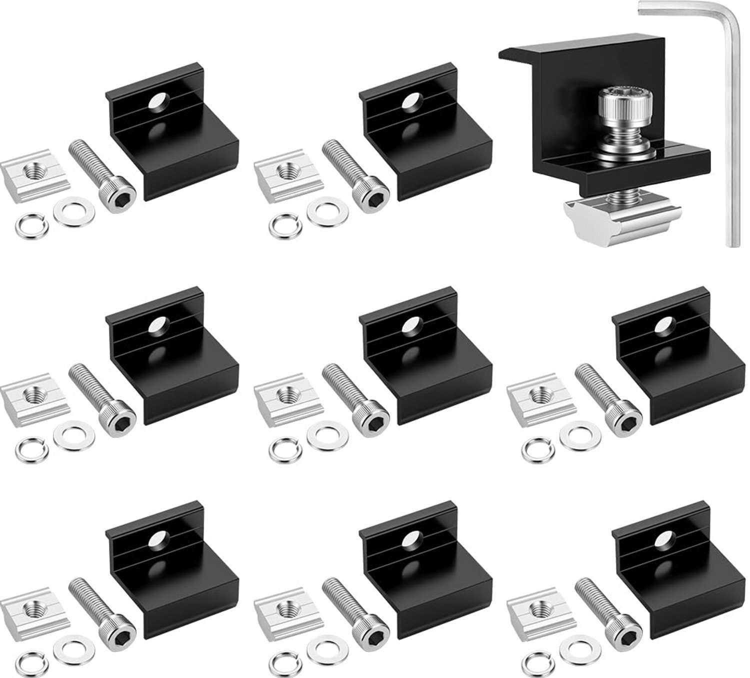 8 Stuks Solar Panel Bevestigingsbeugels, Aluminium Z-Brackets
