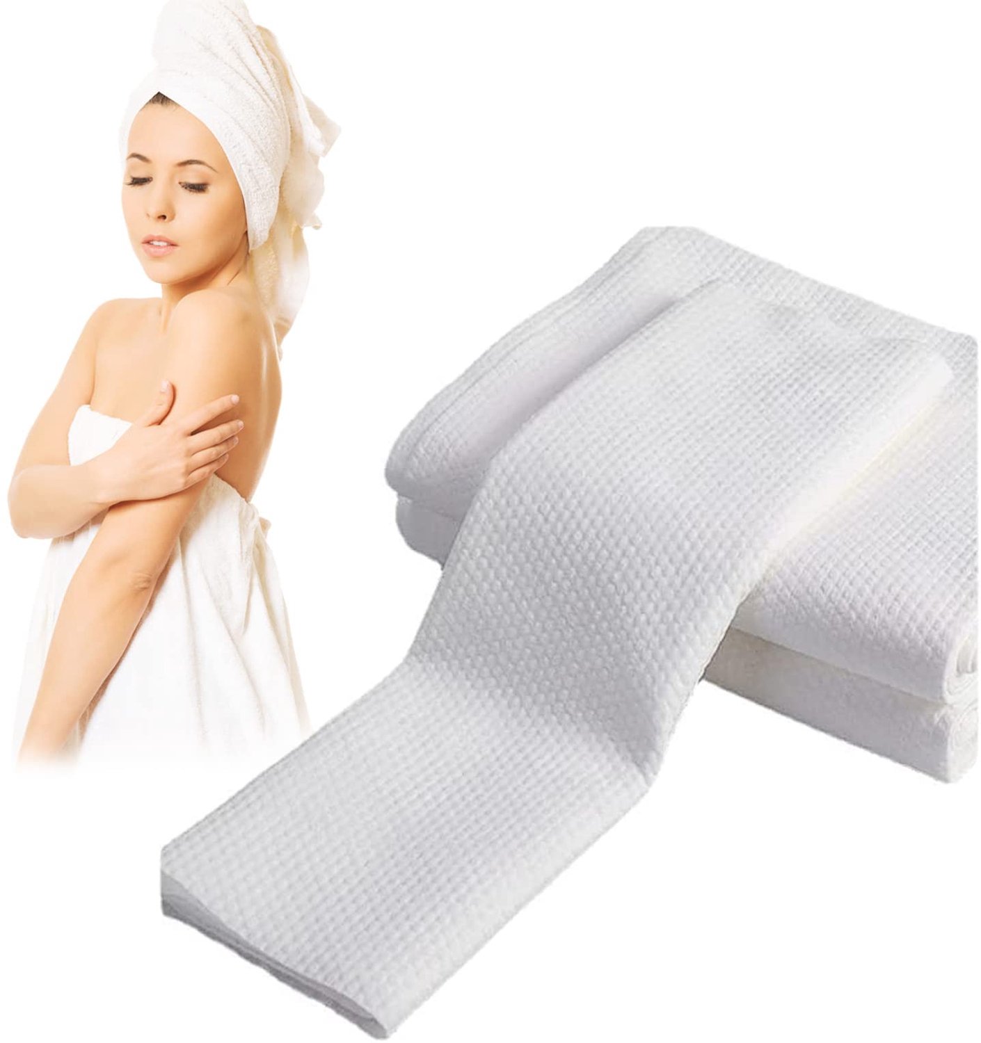 Set van 25 Wegwerp Douchehanddoeken - Non-woven - 70 x 140 cm - Wit