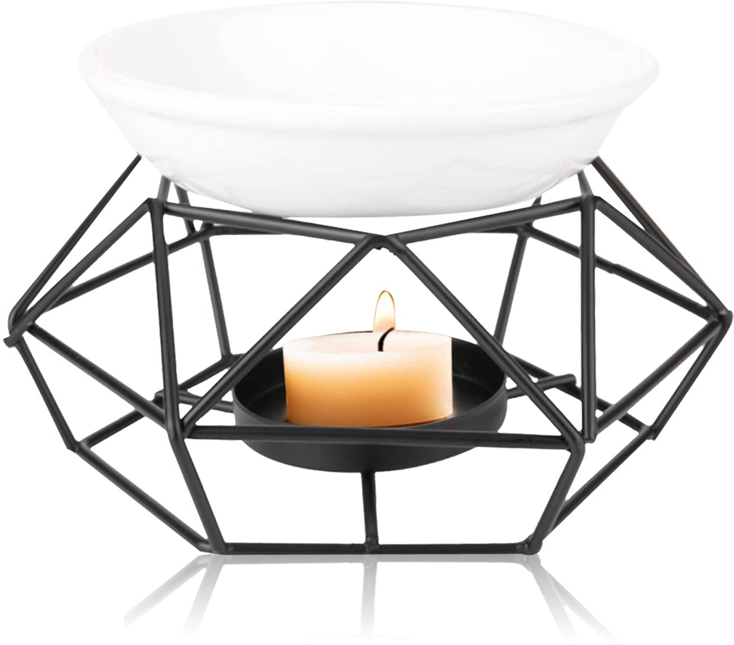 Aromawasbrander Geometrisch Design - Theelichthouder - Etherische Oliebrander - Woondecoratie - Robuust - Stijlvol en Elegant - Geurkaars