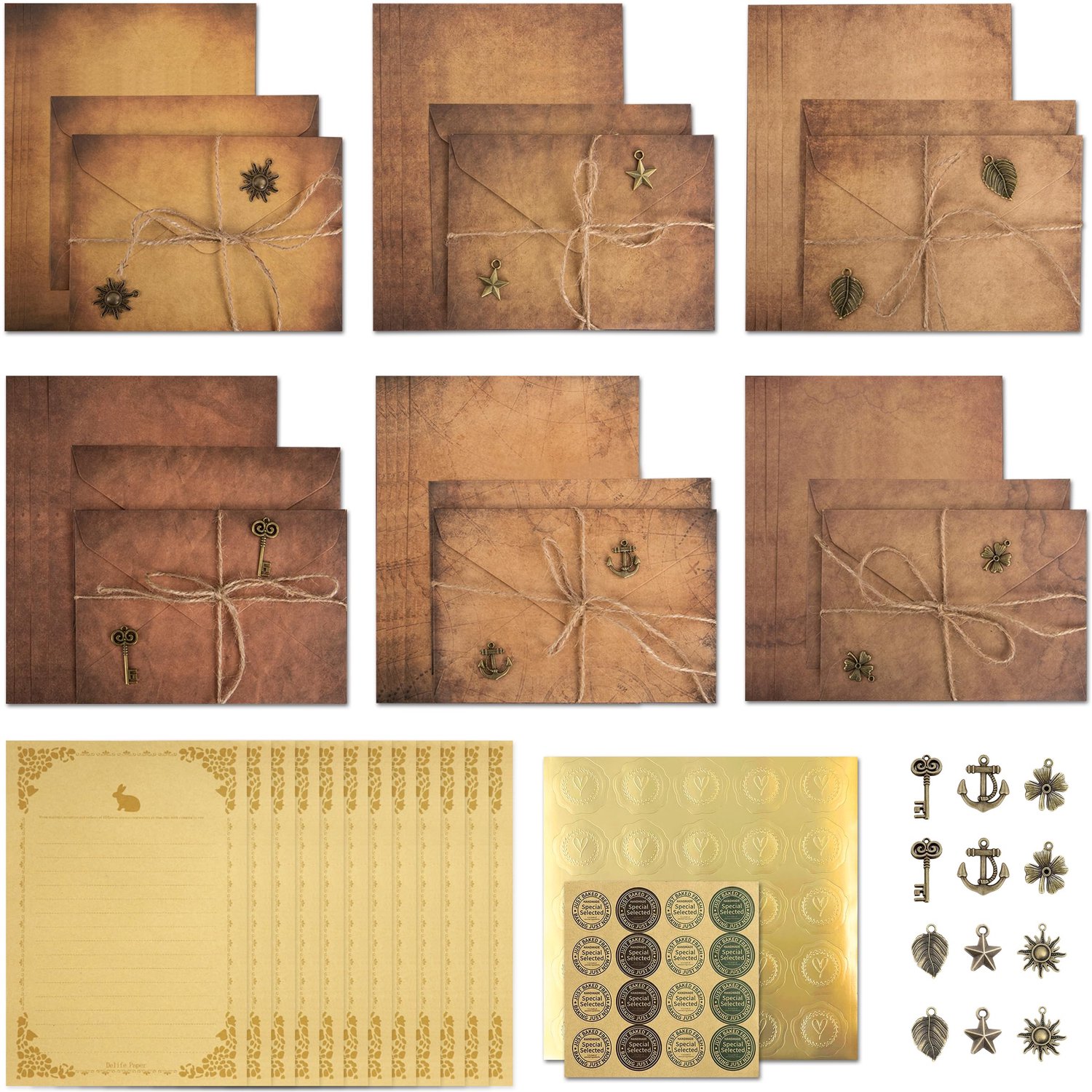 Vintage Stationery Set met Enveloppen