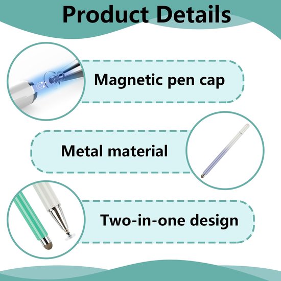 Set van 3 Universele Touch Stylus Pennen voor Touchscreens — afbeelding 2