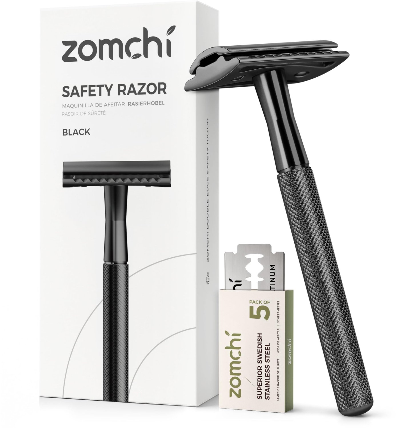 Dubbelzijdige Veiligheidsrazor met Vervangbladen en Textuur Grip