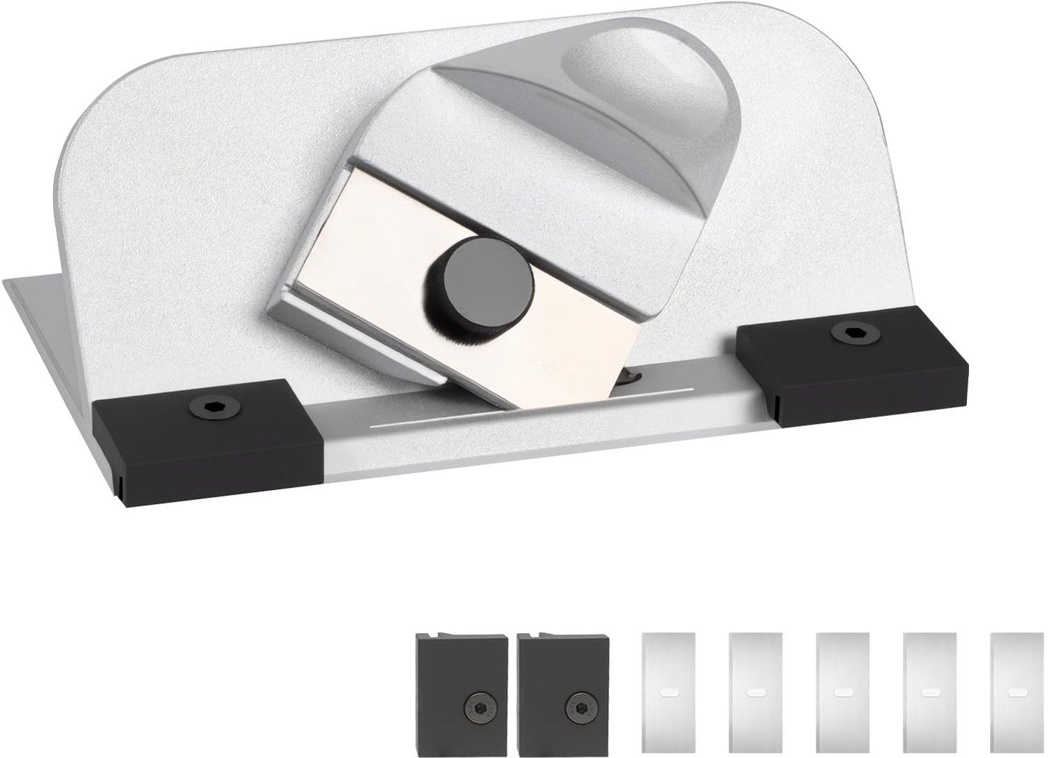 Matsnijder 45° met automatisch intrekbaar mes - Diepteverstelling - Magnetische meshouder - Precisiefotomattensnijder - Snijgereedschap voor 8 lagen - Metaal, 12,5 x 7,3 x 5 cm