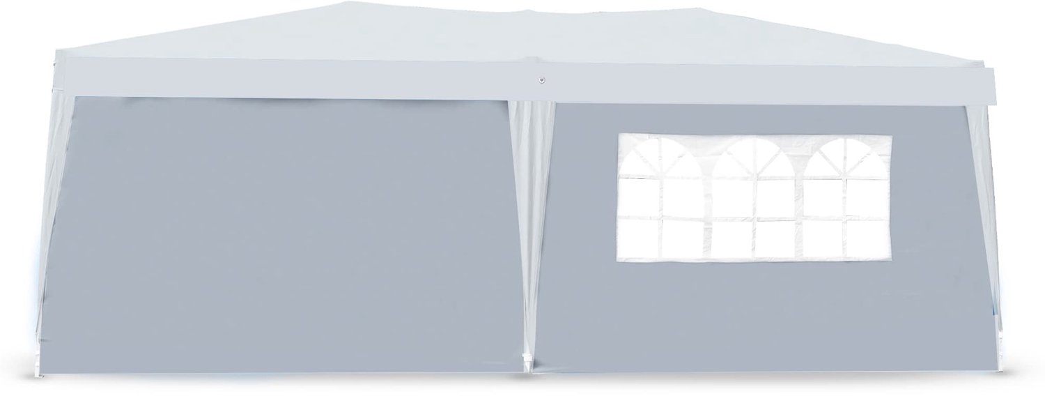 Set van 2 Zijpanelen voor Partytent met Deur en Raam Grijs
