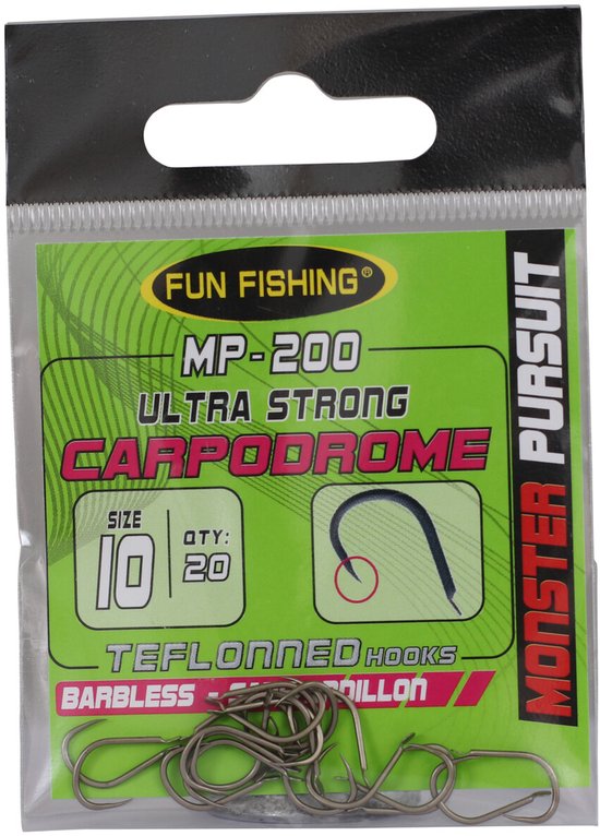 Fun Fishing MP-200 Ultra Strong Carpodrome Zonder Weerhaak (20 pcs) - Maat : 8 — afbeelding 5