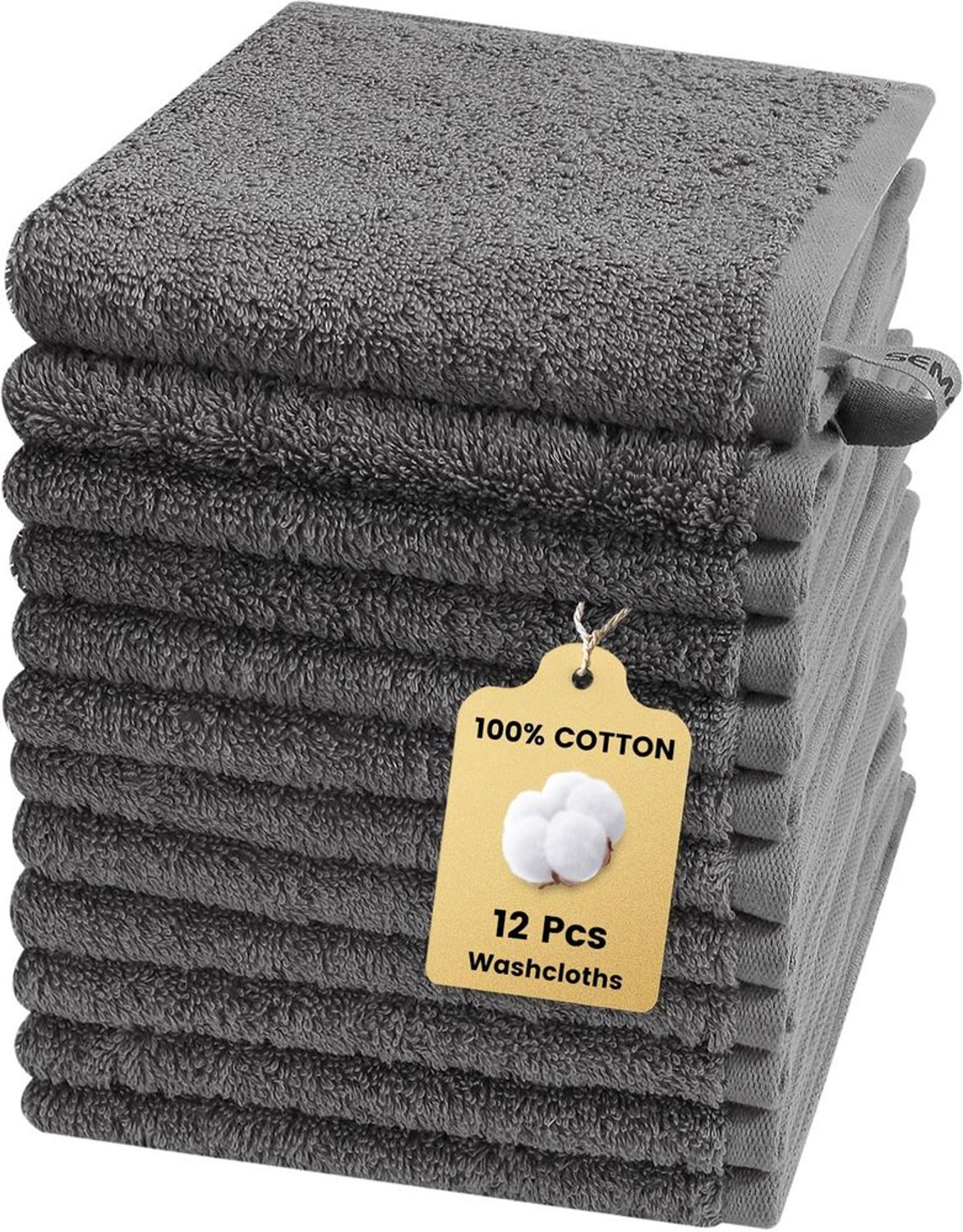 Set van 12 Zachte Katoenen Washandjes voor Gezicht en Lichaam