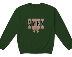 Amen Sweater – AMEN – Pasen Outfit – Unisex Sweater voor Dames & Heren – Religieus Cadeau