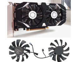 1 Paar PC Grafische Kaart 2-Pin Vervanging Fans GPU Koelventilator Compatibel met GTX 1050/1050 Ti Grafische kaart