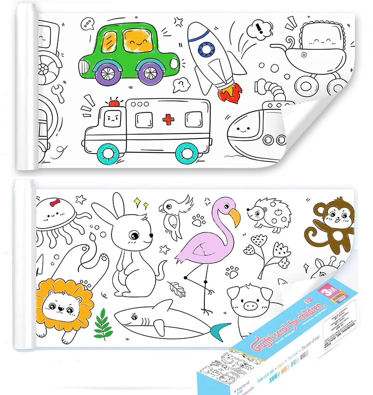 Tekenrol voor Kinderen - 2 Stuks 30x300 cm
