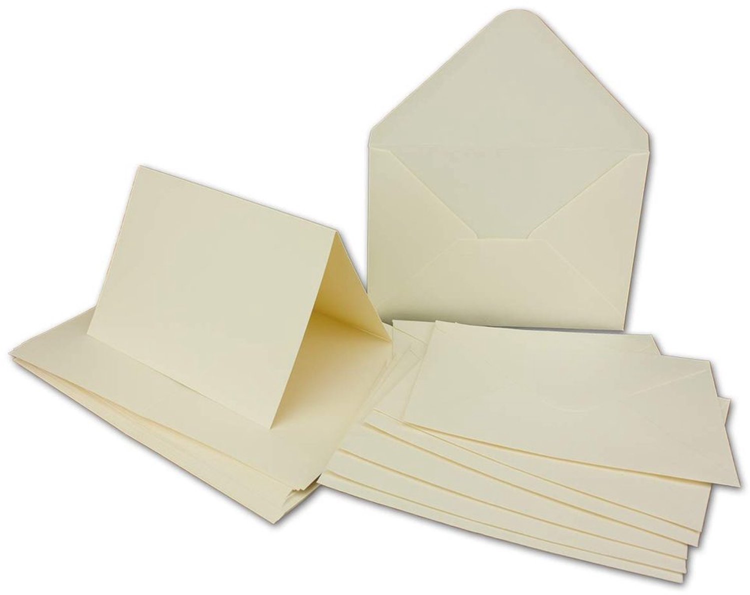 Set van 100 Dubbele Kaarten met Enveloppen - Crème-Wit A6/C6