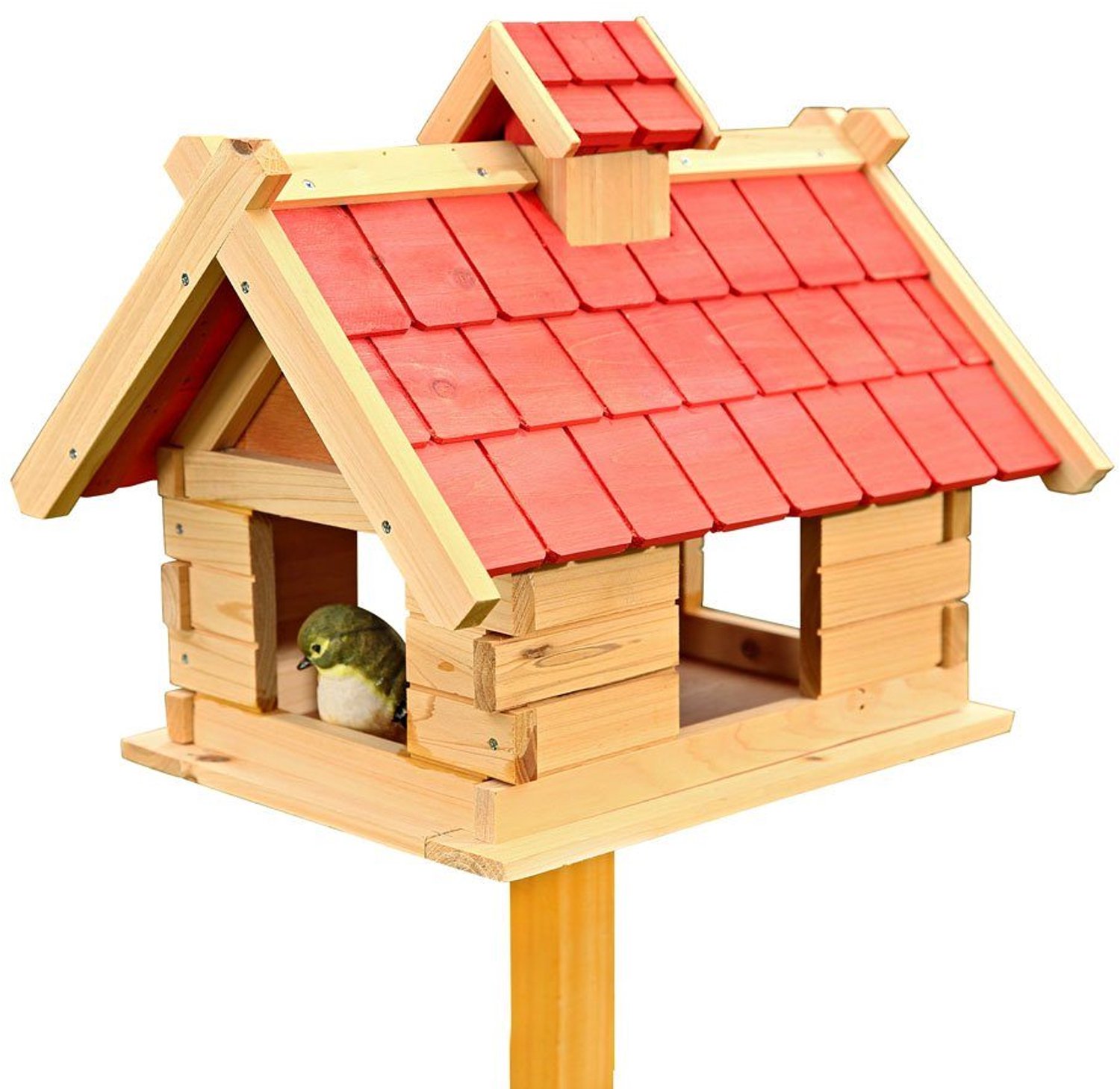 Houten Vogelhuis met Voederstation 44 x 34 x 37 cm