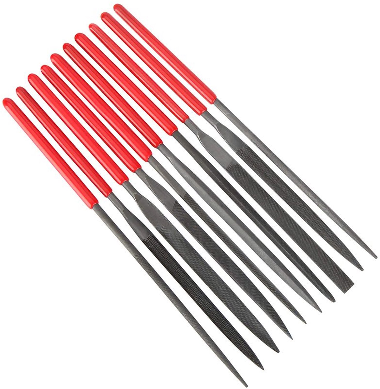 Mini Vijlenset - 10 stuks van gehard staal in PVC opbergcase