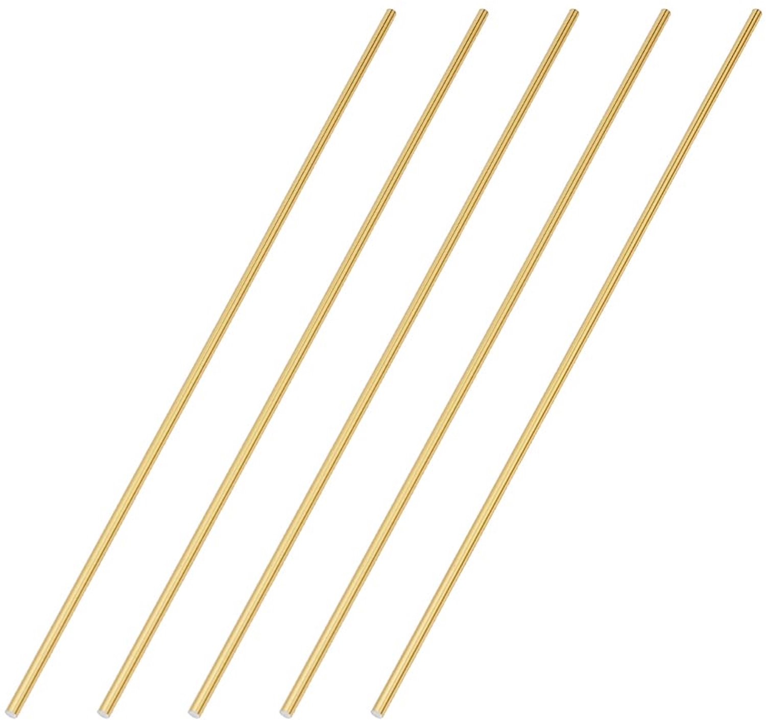Plankrail 40 cm - Gouden aluminiumlegering - 5 mm diameter - Perfect voor vitrines en planken - 5 stuks - m-winkel