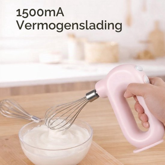 Draadloze Handmixer Elektrische Mini USB -oplaad 1500 MAh Egg Beater 4 Verstelbare Mini -Handmixer, en Draagbaar met Ronde Handgreep voor Comfortabel Gebruik (PINK) — afbeelding 5