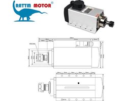CNC Spilmotor Met VFD - 3,5 kW Vermogen - ER20 Spantang - Luchtgekoeld - Voor Frezen En Graveren