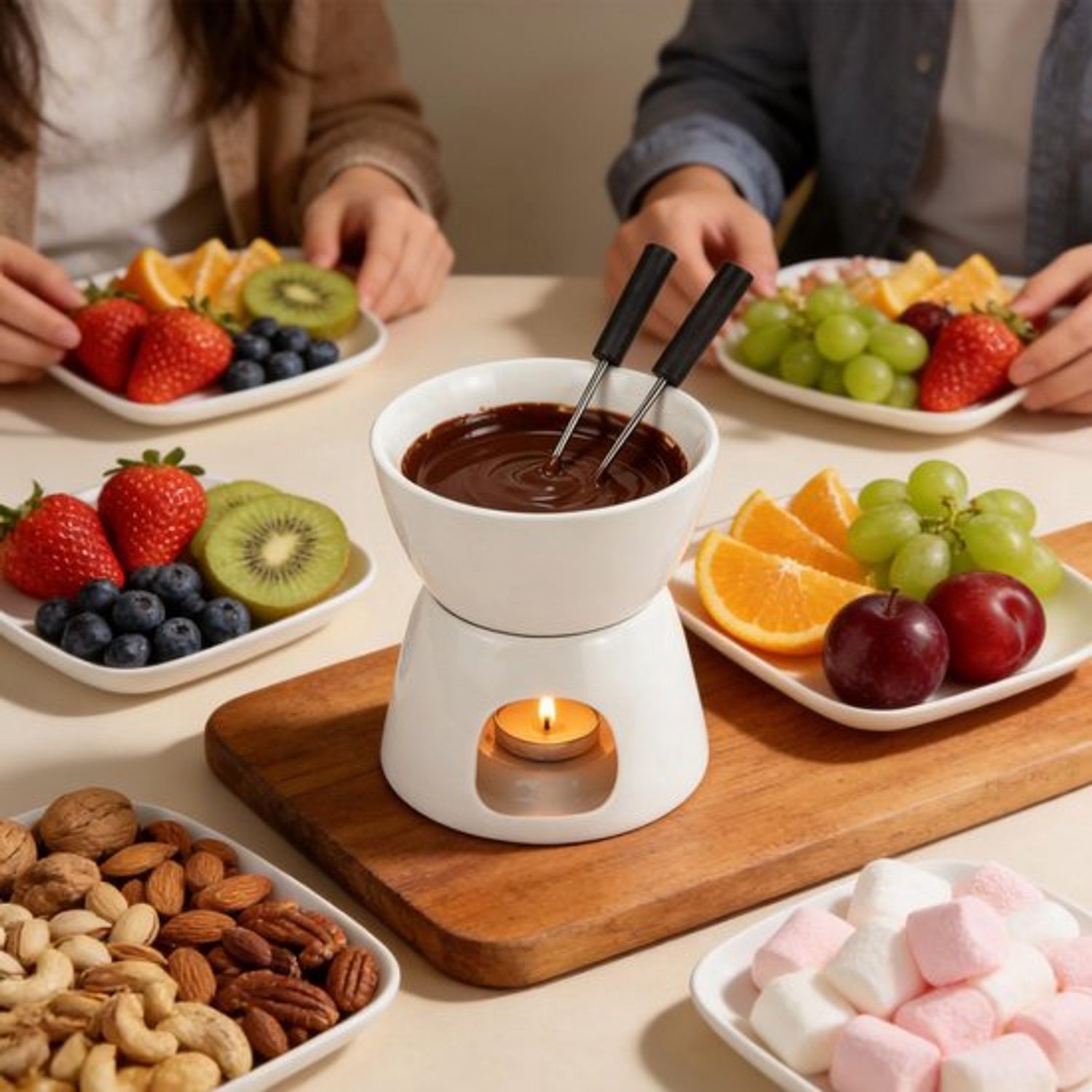 Fonduepan Keramische Chocoladefondue - 300 ml Inhoud - Porselein - Voor Thuisgebruik - Smeltpan – foto 8