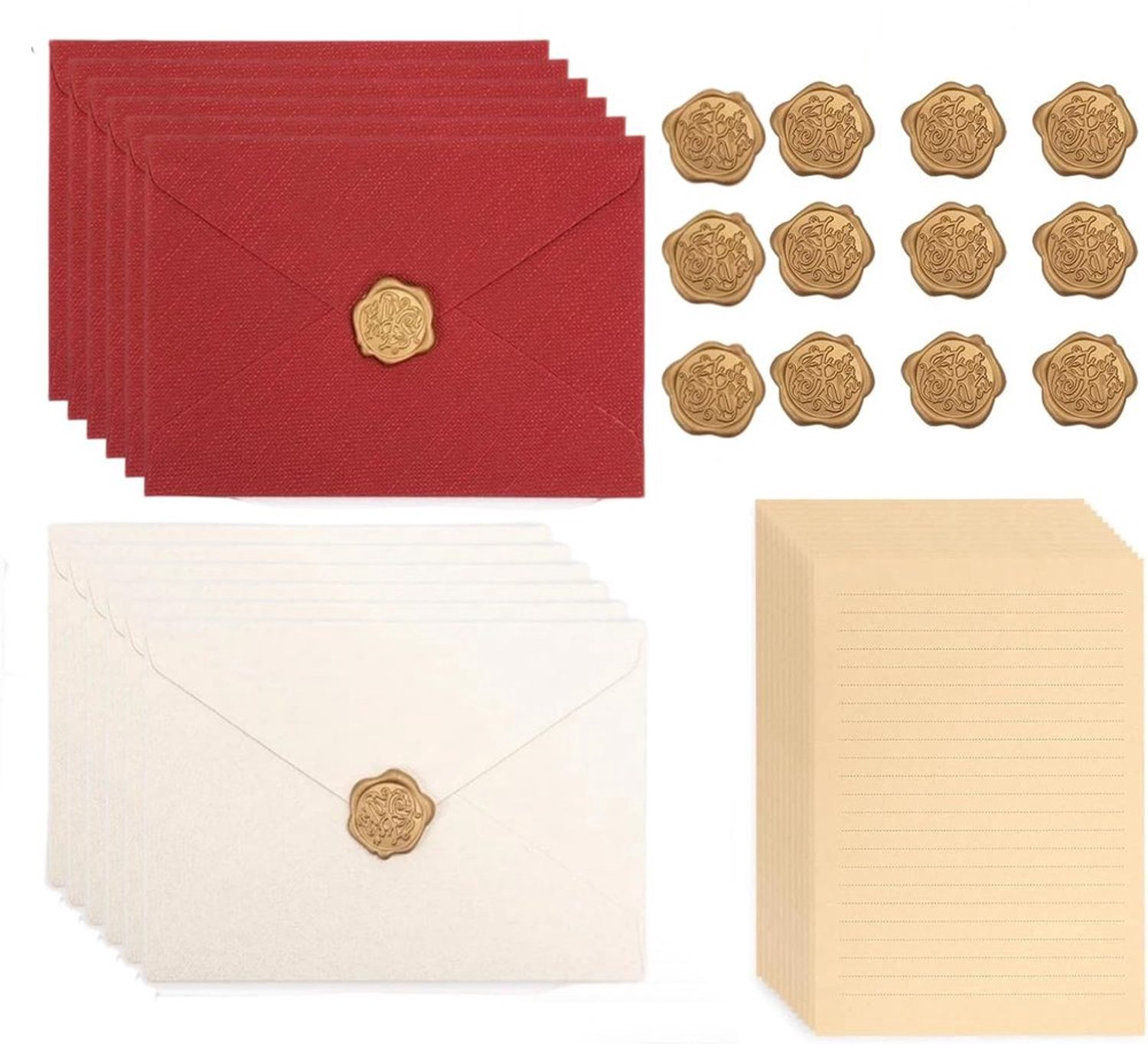 44 Stuks Briefpapier en Enveloppen Set voor Persoonlijke Berichten