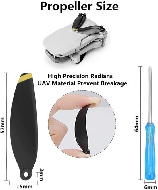 Set van 16 Propellers voor Mini Drones met Laag Geluid — afbeelding 5