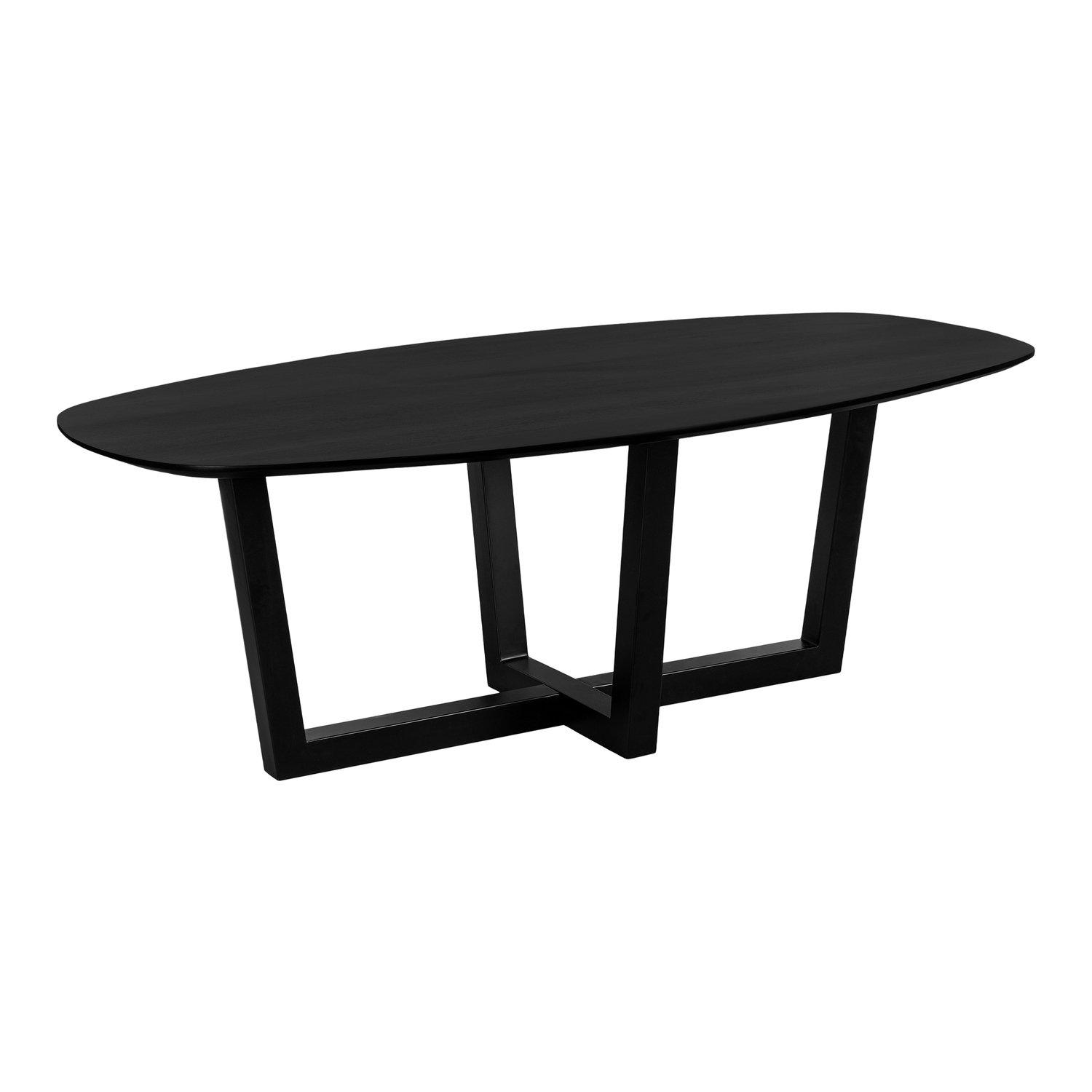 QUVIO Eettafel Sofia - Deens ovaal – 220x110 cm - W-poot - FSC® gecertificeerd mangohout - Zwart