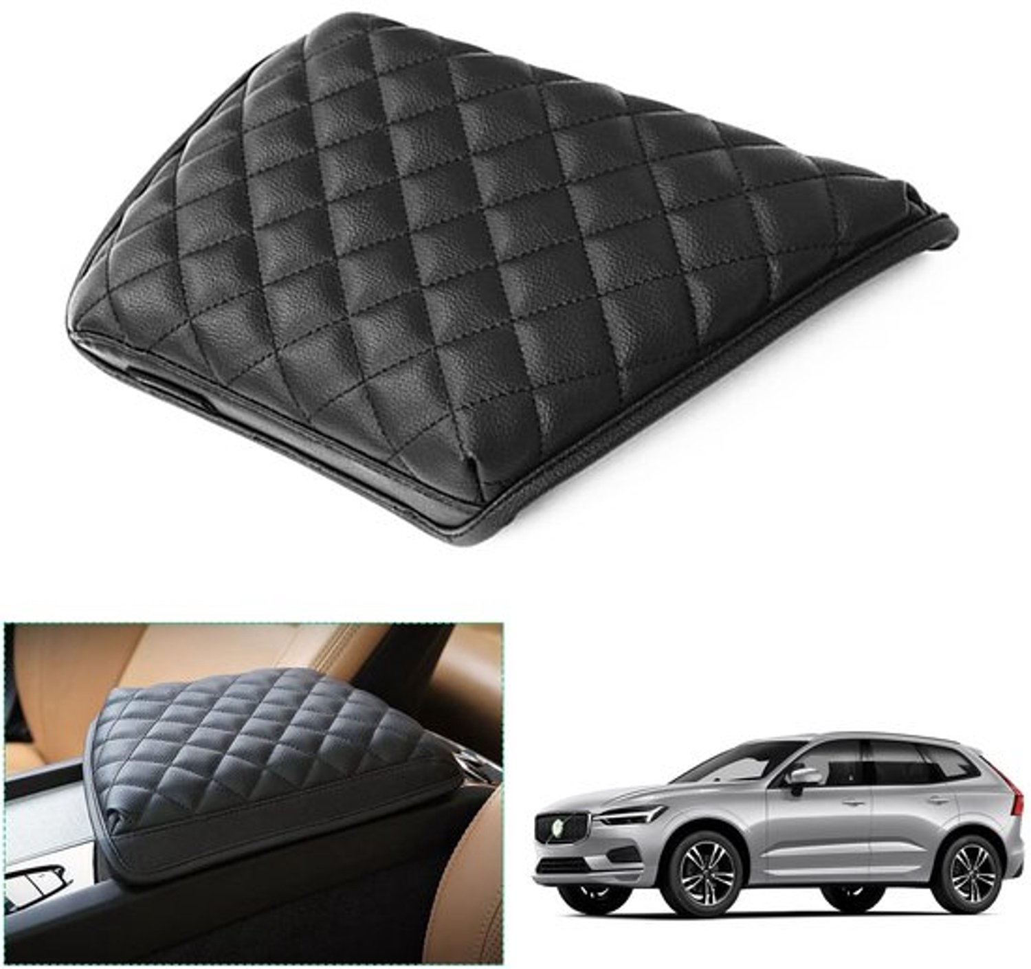 XC60 V60 S60 2017-2024 2025 Middenarmsteun Afdekking, Middenconsole Armleuning Bescherming Armleuninghoezen, Lederen Bekleding, XC60 Accessoires, 3 CM Verhoogt Dikke