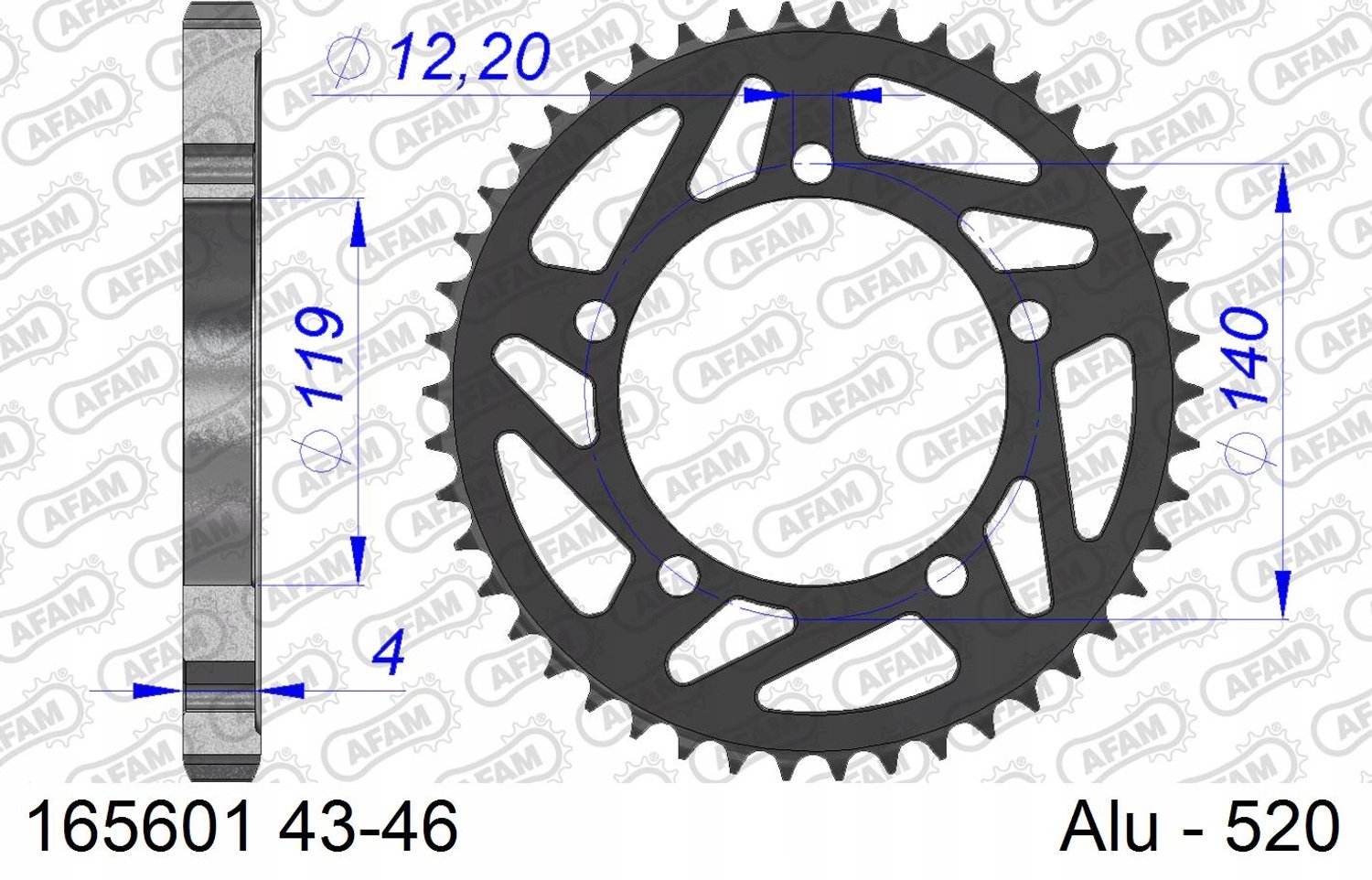 AFAM Achtertandwiel #520 45 Tands voor BMW S 1000 RR (2019-2021)