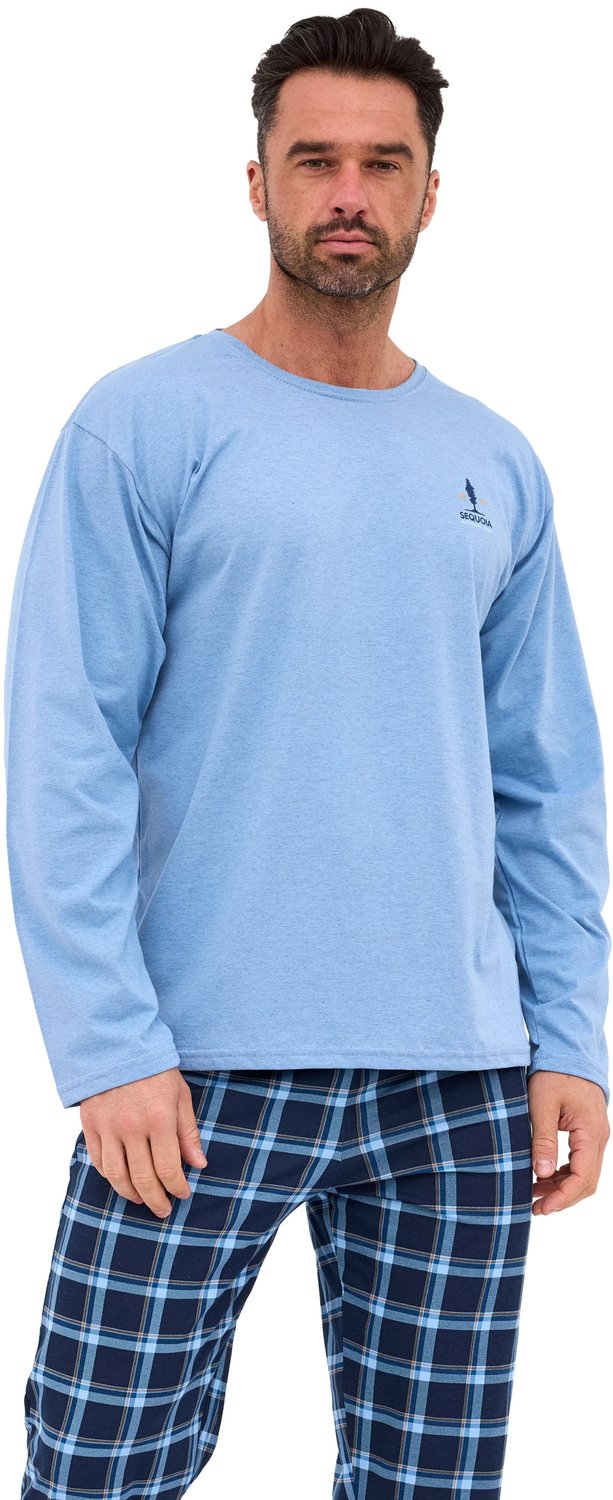 Cornette Heren Pyjama Sequoia 124/308 XXL Blauw Geruit Katoen
