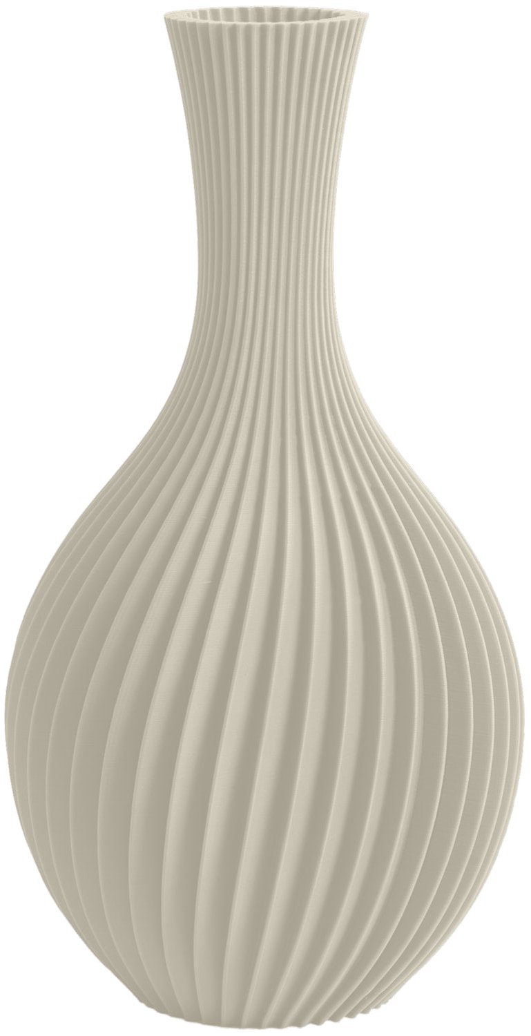 Layvo IRIS Vaas - Crème - D14 x H25 cm - droogbloemen vaas - organische vaas - gerecycled plastic