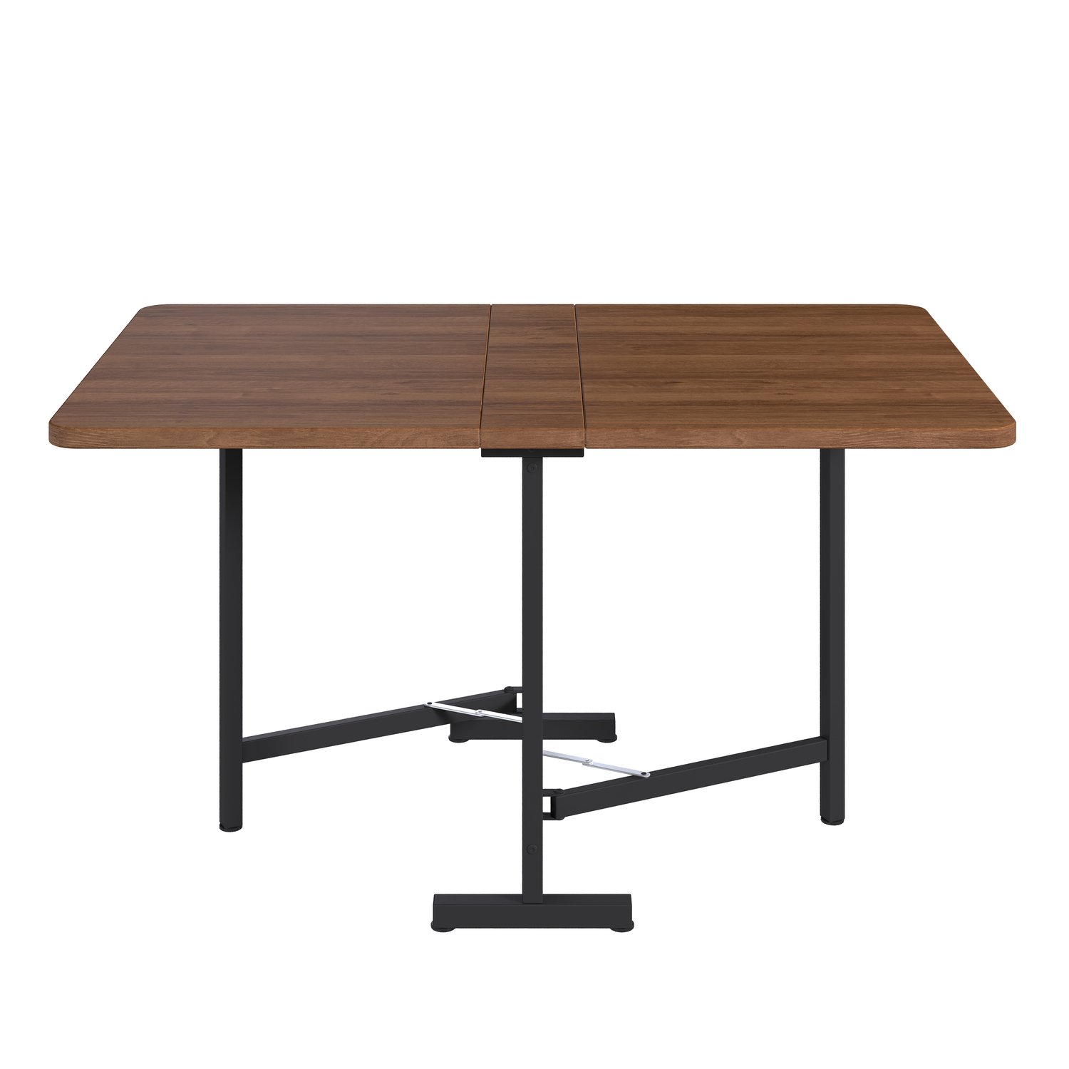 SONNENH Klapbare eettafel met metalen onderstel - MDF - 120 x 80 cm - walnootlook
