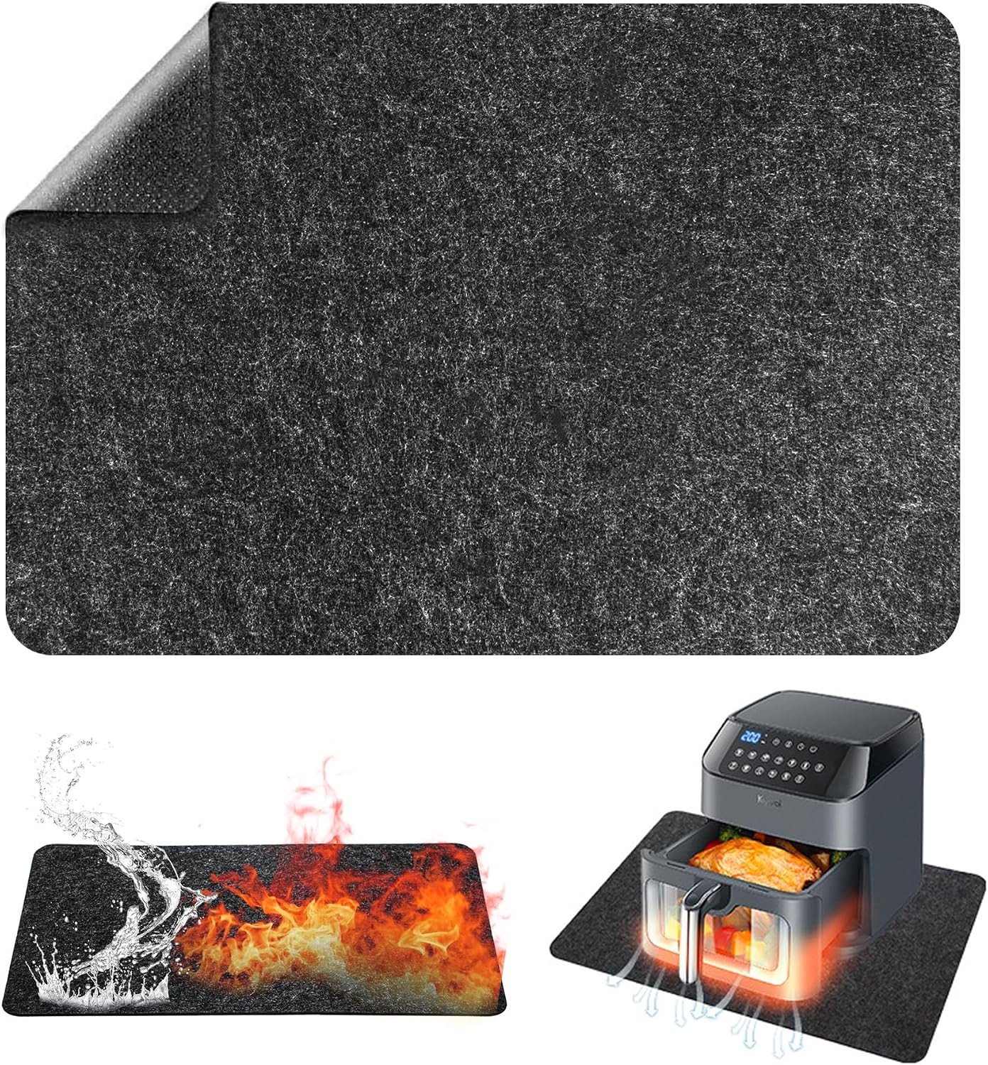 Hittebestendige en brandwerende mat voor de keuken, ideaal als ovenonderlegger en isolatiebescherming - 44 x 30 cm