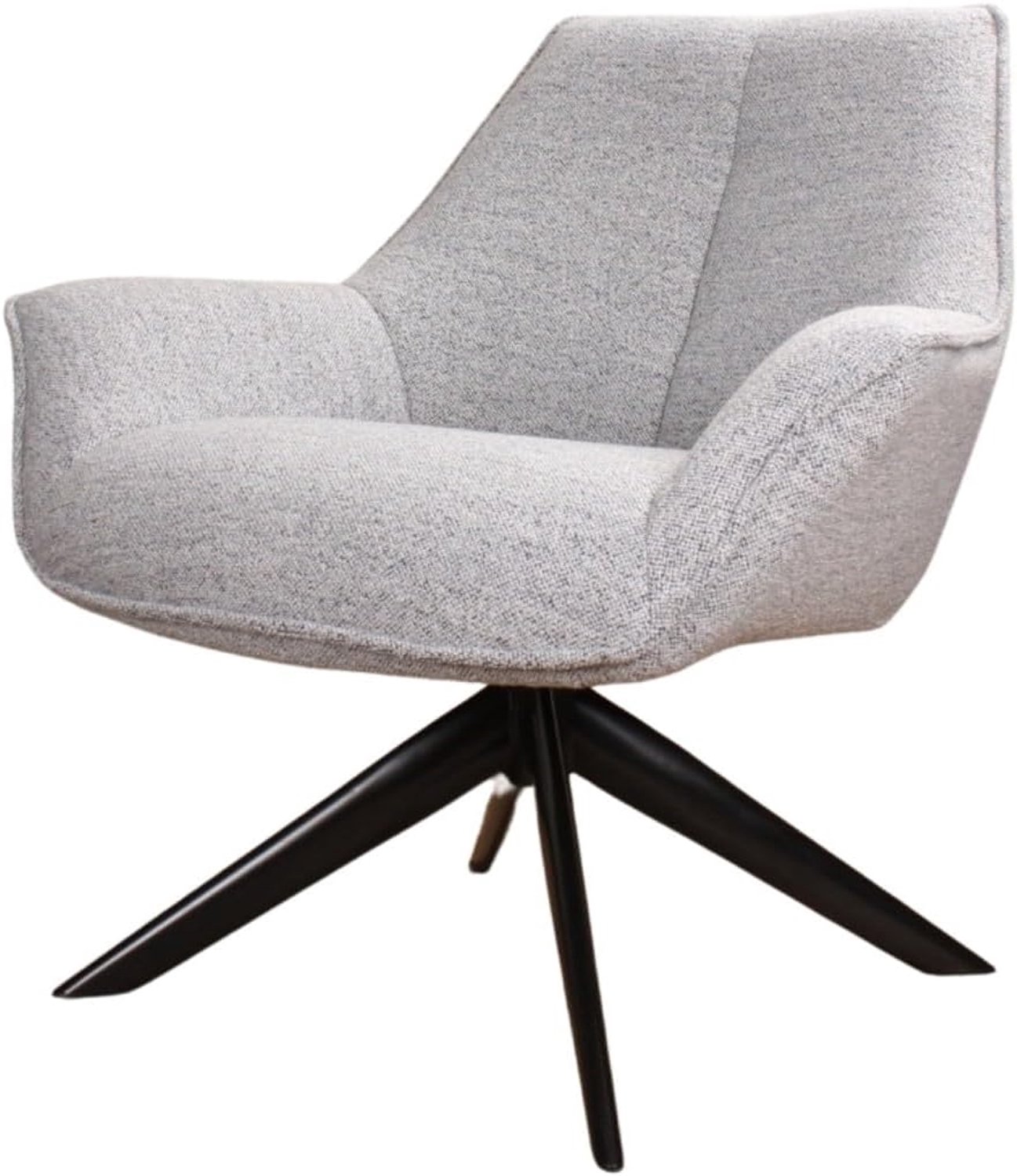 SnelShoppen - Miron Swivel Armchair - Grijze Relaxfauteuil met Draaifunctie, Comfortabele Zitting, Ideaal voor Woonkamer, Thuiswerkplek, en Moderne In