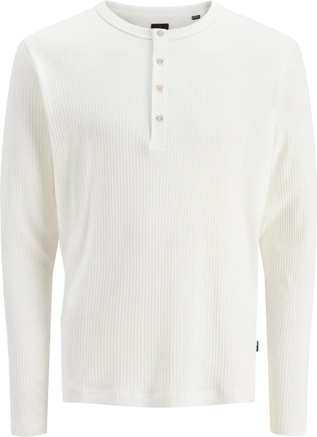 JACK & JONES Kian long sleeve henley tee slim fit - heren T-shirt met - wit (cloud dancer)