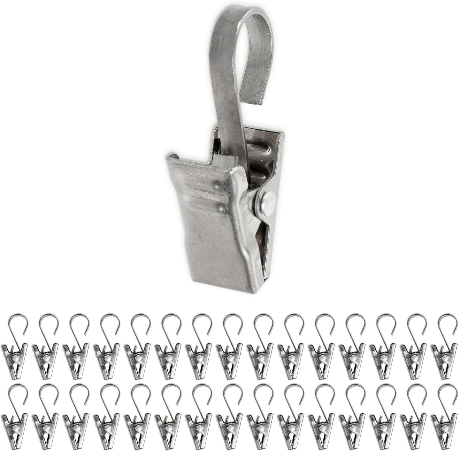 Gordijnclips 30 stuks - Zwart - Ø 7 mm haakoog - Voor multifunctioneel gebruik - ShopVlot
