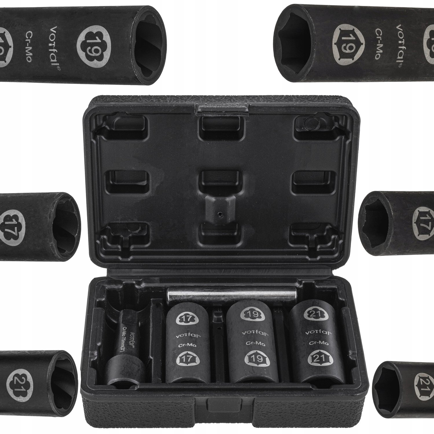 Vorfal Set Dubbelzijdige Slagdoppen CR-MO 17/19/21mm voor Beschadigde Schroeven
