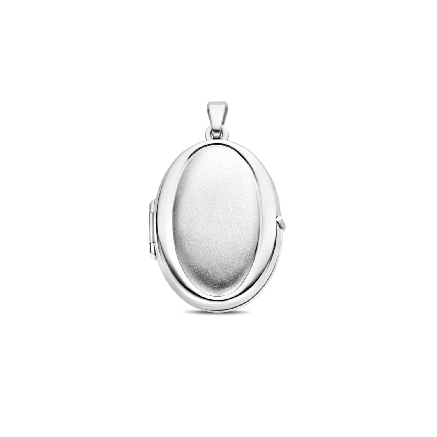 zilver gerhodineerd medaillon ovaal poli/mat 30 mm 1340460