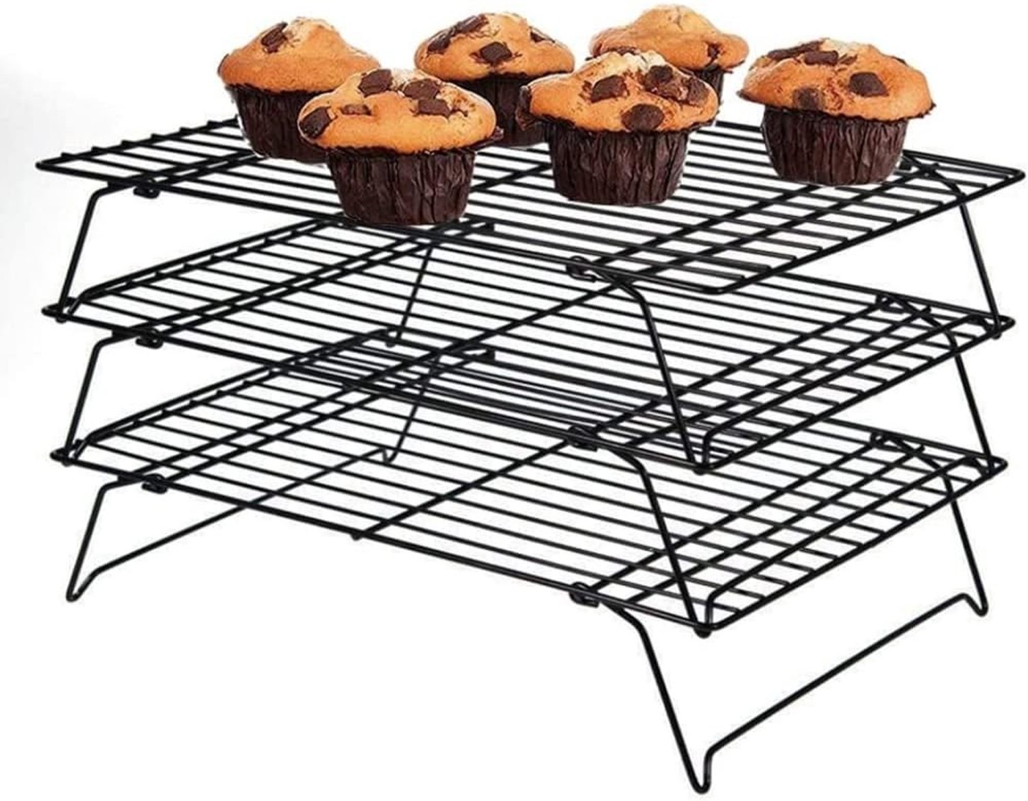 Duurzaam RVS Koelrek voor Bakken en Grillen - Ideaal voor Taarten, Brood en Koekjes - Antiaanbaklaag en Robuuste Constructie