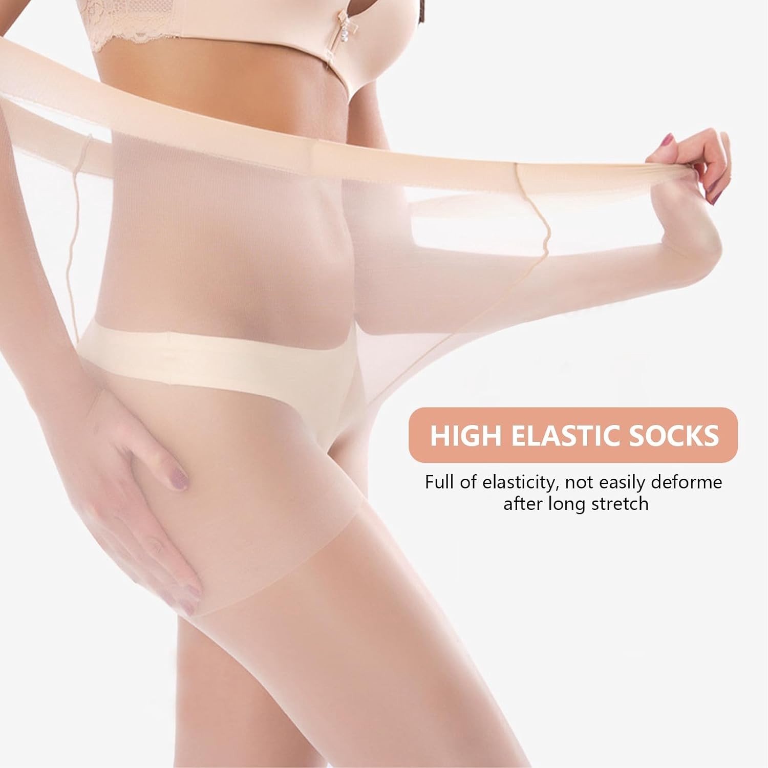 Dames Kousen, 15 Denier Compressie Panty’s, Naadloze en Transparante Tights met Hoge Taille, Ideaal voor Comfort en Ondersteuning, Maat (Zwart + Huidskleur)