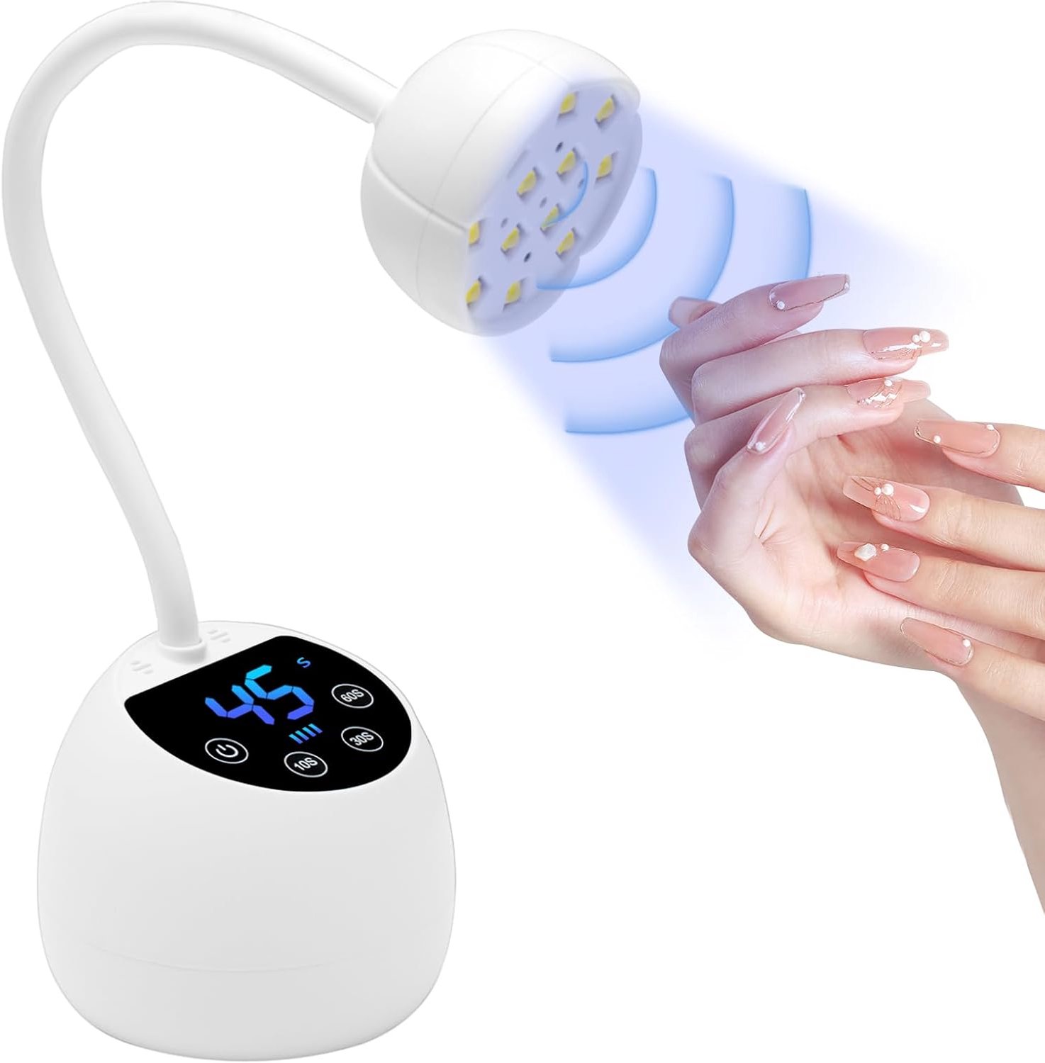 SnelShoppen - Mini UV Lamp voor Nagels met Slimme Autosensor, LCD Scherm, 12 LED Lampjes, 36W Draagbare Nageldroger voor Gel Nagels, Perfect voor Thui
