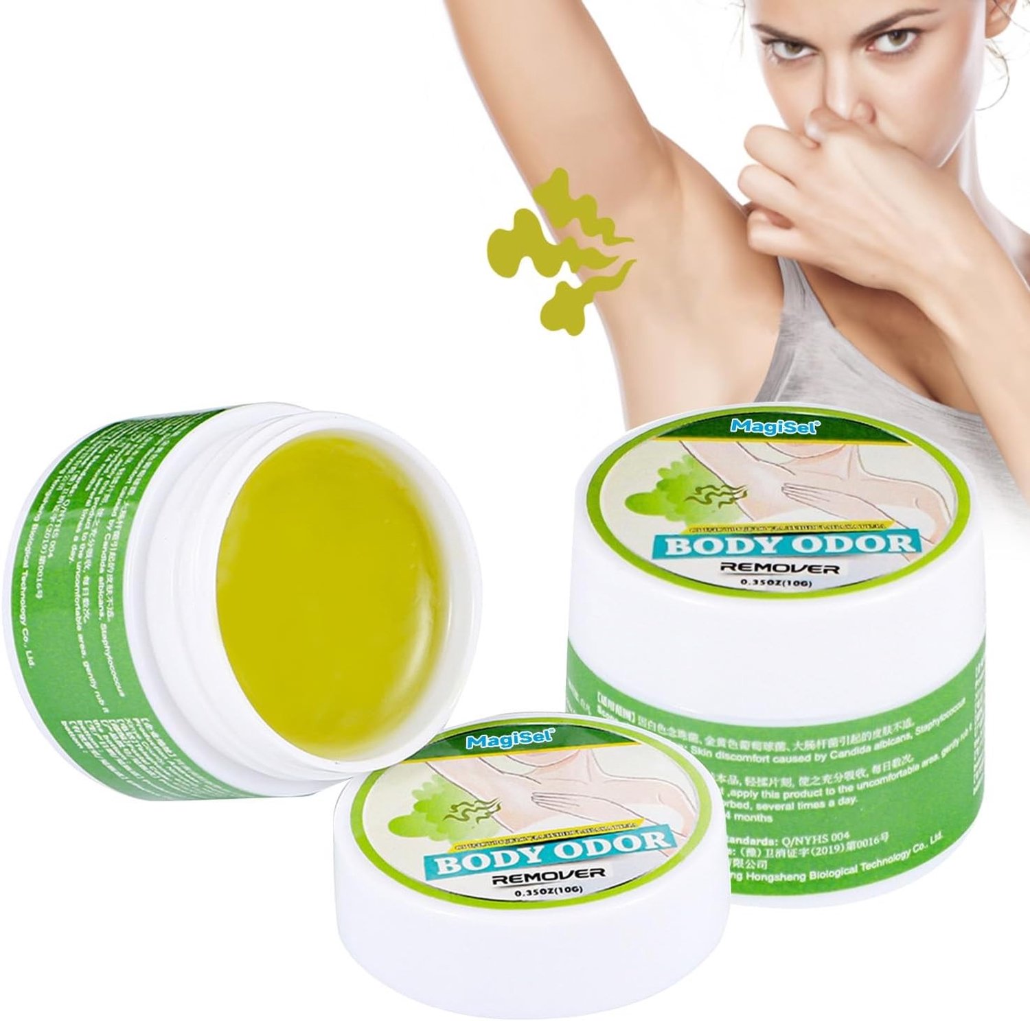 Natuurlijke deodorantcrème voor gevoelige huid, parfumvrij en aluminiumvrij, langdurige frisheid, 10 g