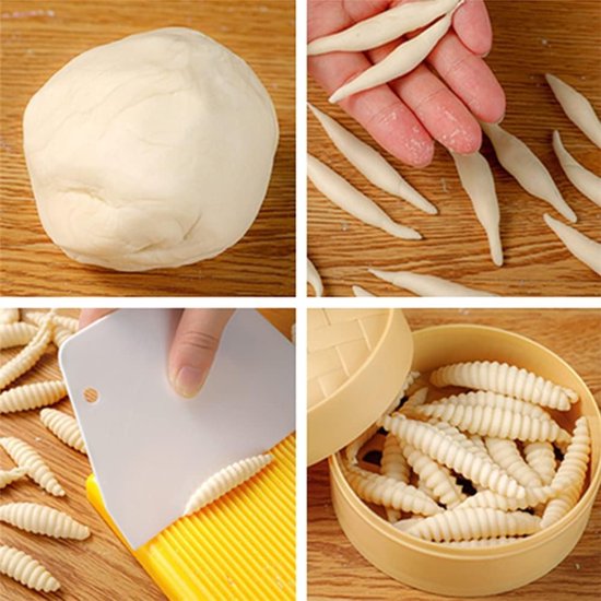 Plastic Gnocchi Board en Pasta Maker voor het Maken van Zelfgemaakte Gnocchi en Macaroni met Rolling Pin en Snijder — afbeelding 3