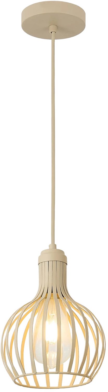 RAGA pendellamp in beige, diameter 16 cm, met E27-fitting. Lichtbron niet inbegrepen. Uit de Deco-collectie.