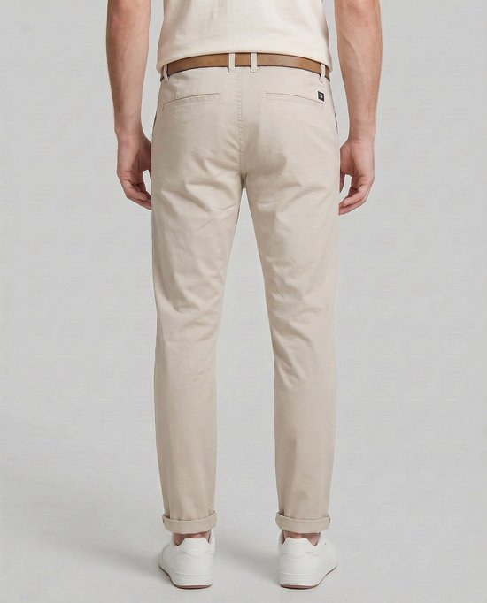 Tom Tailor Denim - Slim-fit chino met riem - Maat 28/34 - cloud grey