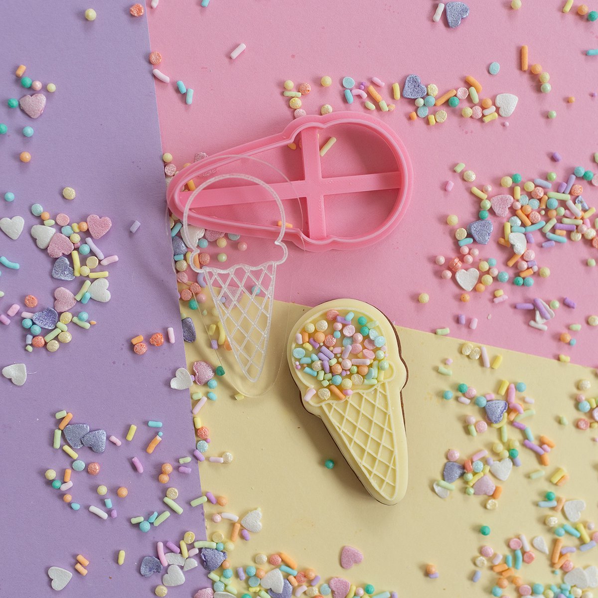 Cone ijsje - Embosser met cookie cutter | Sweets collectie
