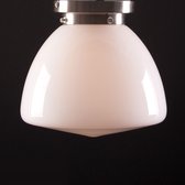 Art deco plafondlamp Oxford / Glasgow | Ø 25 cm | staal / wit / opaal glas | gispen / retro / jaren 30