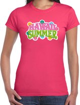 Hawaii summer t-shirt roze voor dames - Zomer kleding L